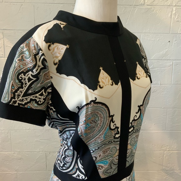 Etro Black and Blue Paisley Dress - Picture 8 of 13